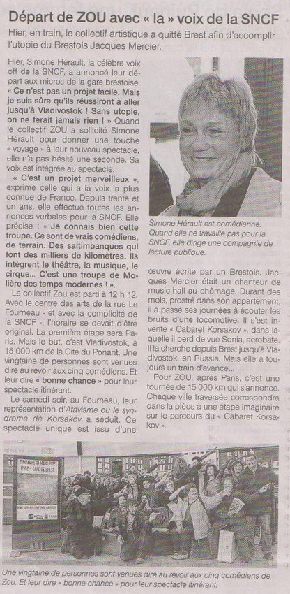 Article D&eacute;part de ZOU avec " la " voix de la SNCF