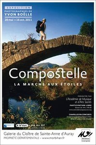 Affiche de l'exposition "compostelle, la marche aux &eacute;toiles"