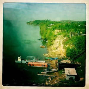 Vue du train en arrivant sur la Volga &copy; photo Collectif ZOU