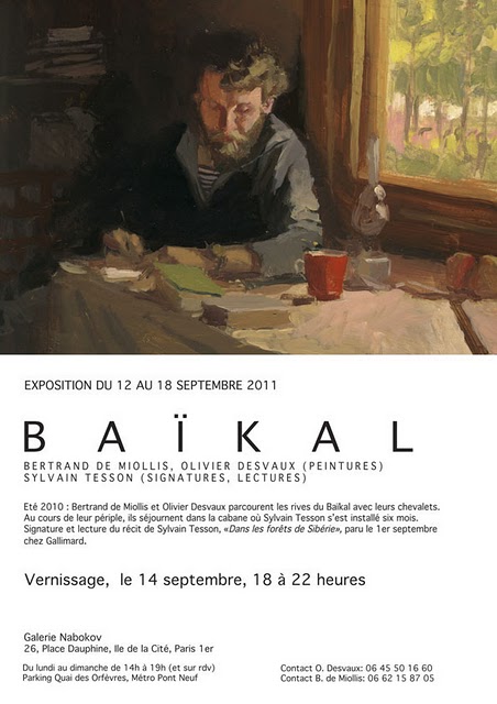 Affiche de l'expositon "Sur les rives du Ba&iuml;kal" d'Olivier Desvaux et Bertrand de Miollis